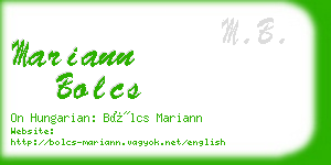 mariann bolcs business card